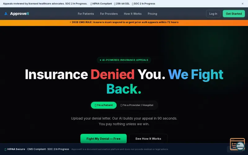 Screenshot of ApproveIt