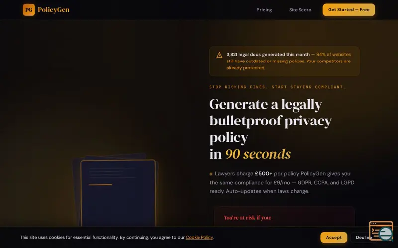 Screenshot of PolicyGen