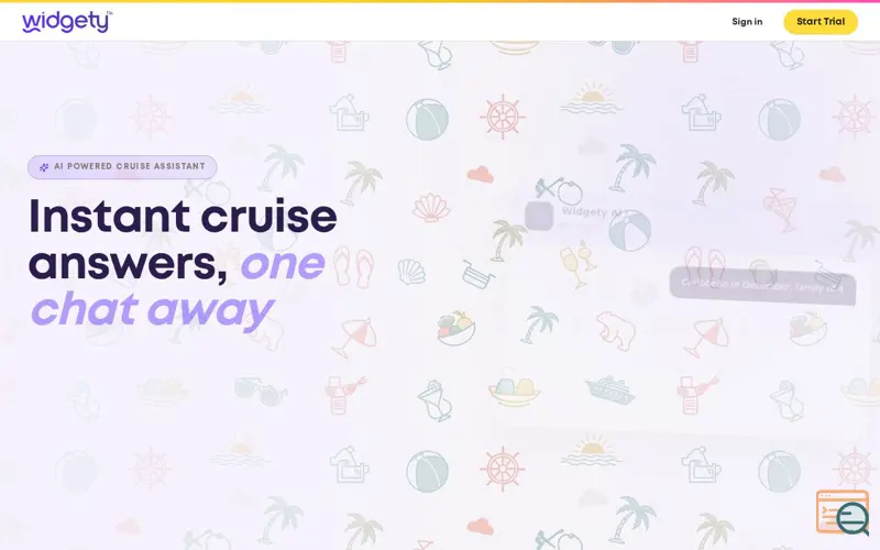 Screenshot of Widgety AI Cruise Assistant