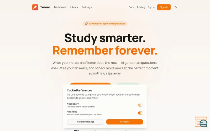 Screenshot of Temar