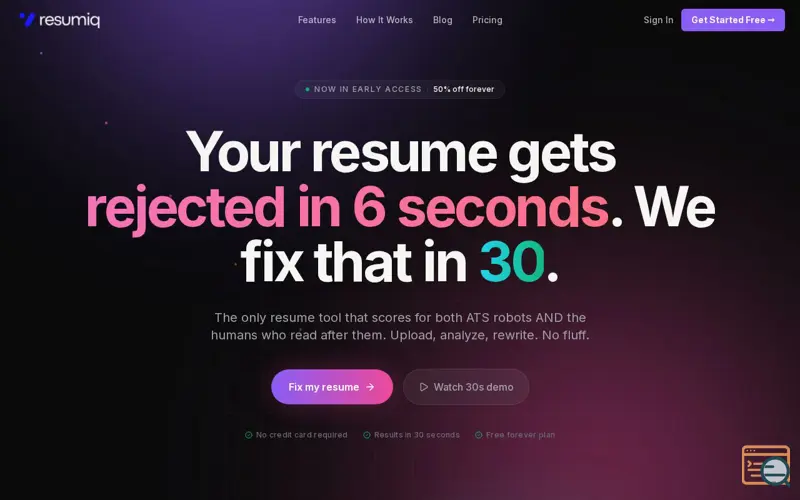 Screenshot of Resumiq