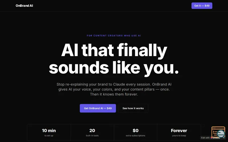 Screenshot of OnBrand AI