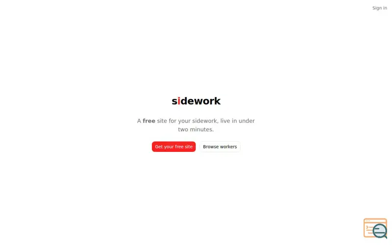 Screenshot of sidework — instant sites for tradespeople
