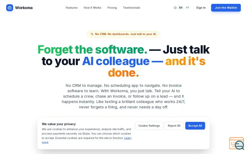 Screenshot of Workoma