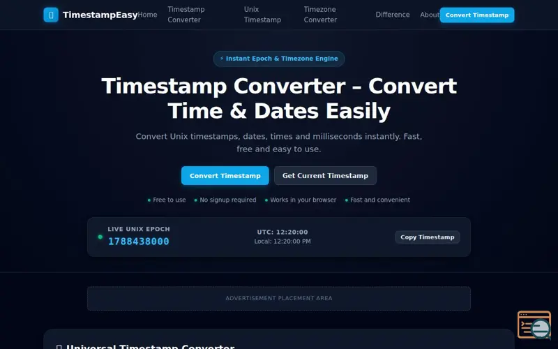 Screenshot of Timestamp Converter