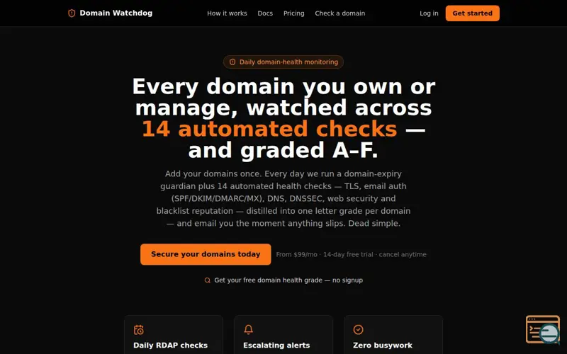 Screenshot of Domain Watchdog