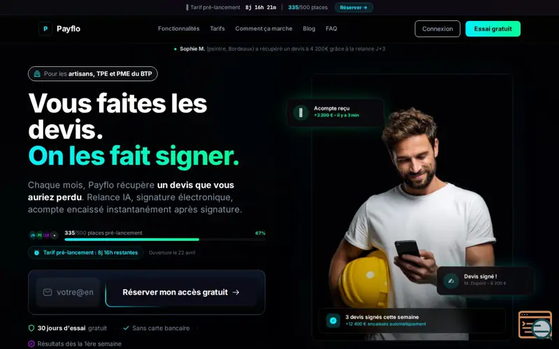 Screenshot of payflo