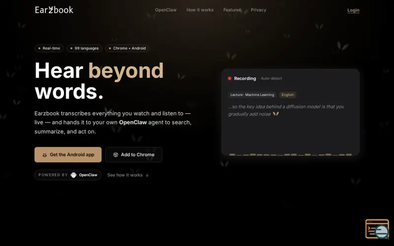 Screenshot of Earzbook