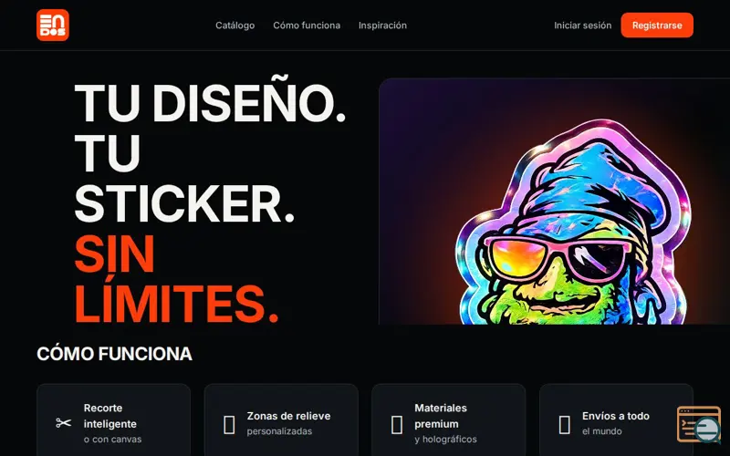 Screenshot of EN DOS Studio · Stickers personalizados