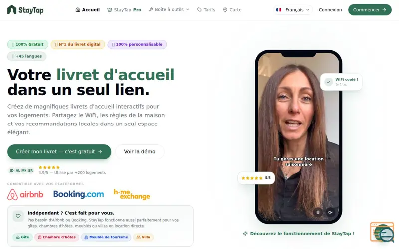 Screenshot of StayTap