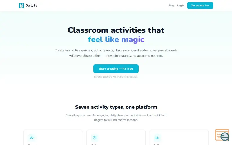 Screenshot of DailyEd