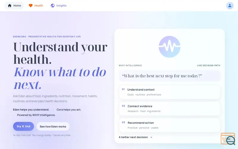 Screenshot of Eden, a launch using SendGrid