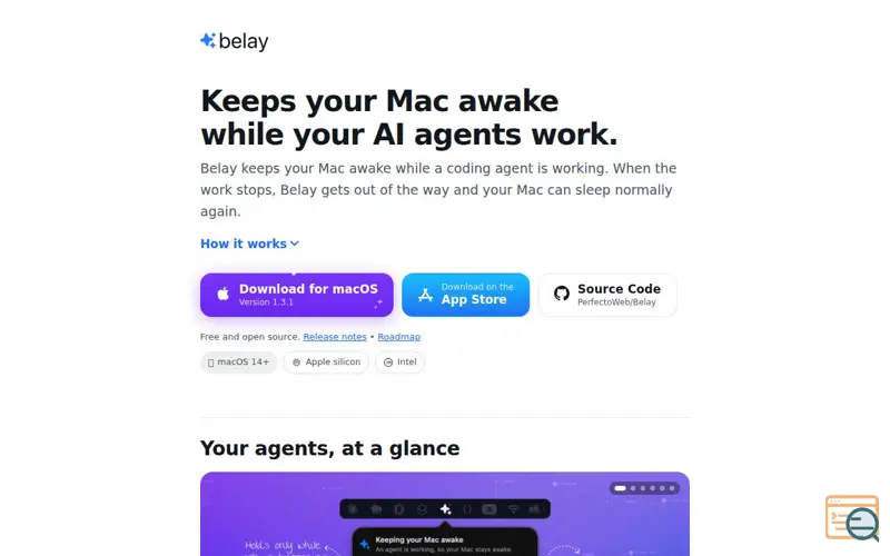Screenshot of Belay - Awake For AI Agents