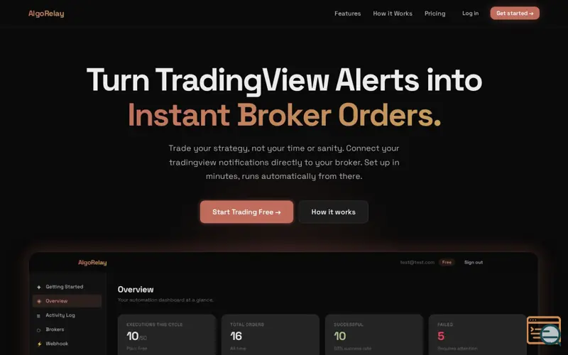 Screenshot of AlgoRelay