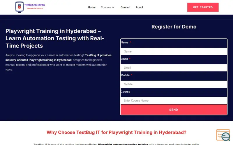 Screenshot of testbugit.com