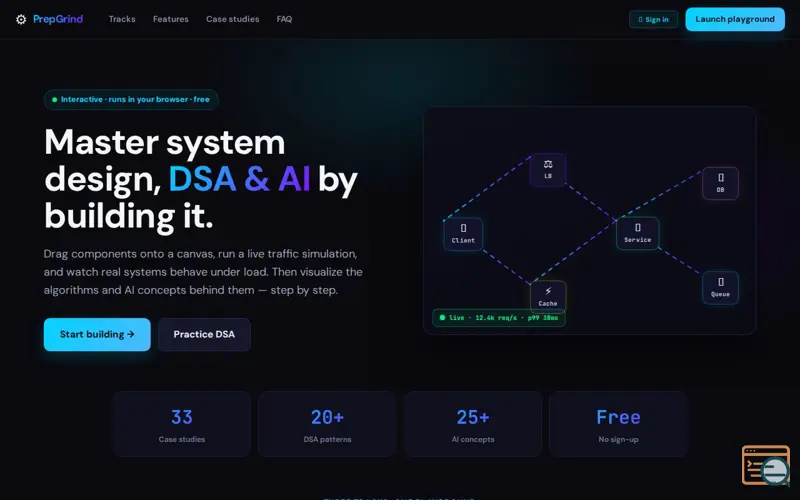 Screenshot of PrepGrind