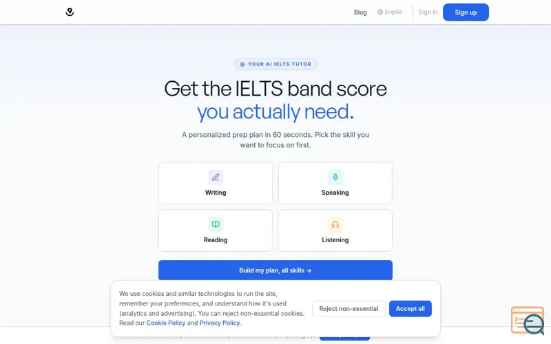Screenshot of IELTS 9
