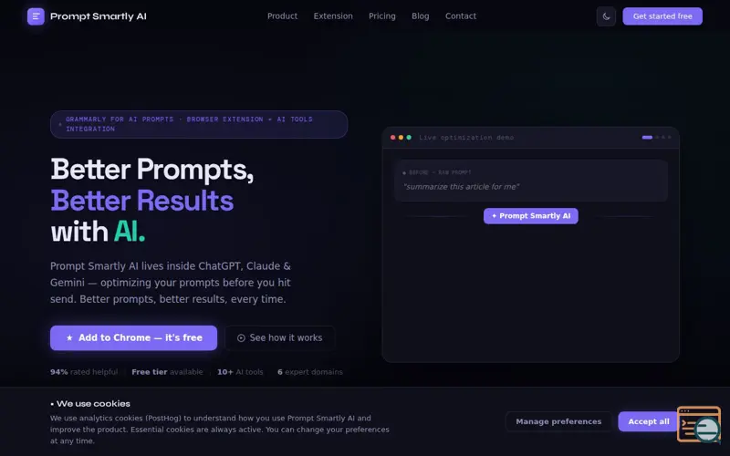 Screenshot of Prompt Smartly AI