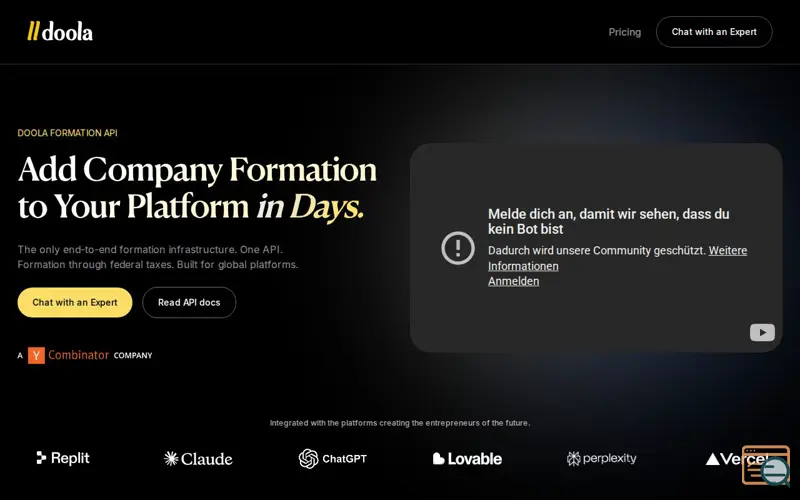Screenshot of Doola