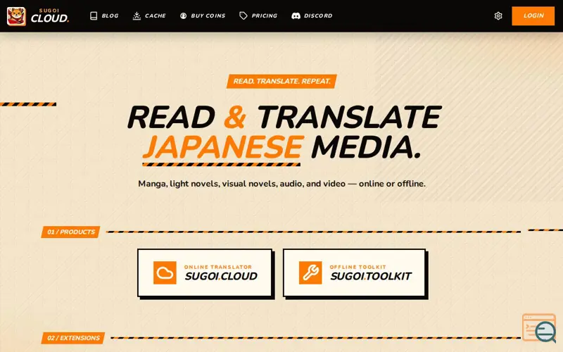 Screenshot of Sugoi Manga Translator