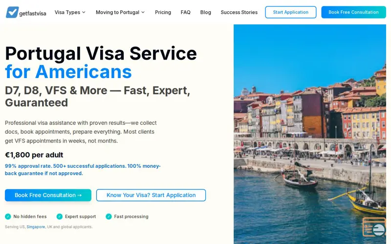 Screenshot of Getfastvisa, a launch using Lorem Picsum