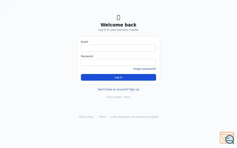 Screenshot of Warranty Tracker