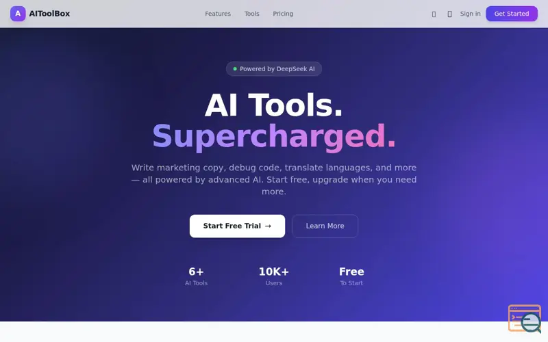 Screenshot of AIToolBox