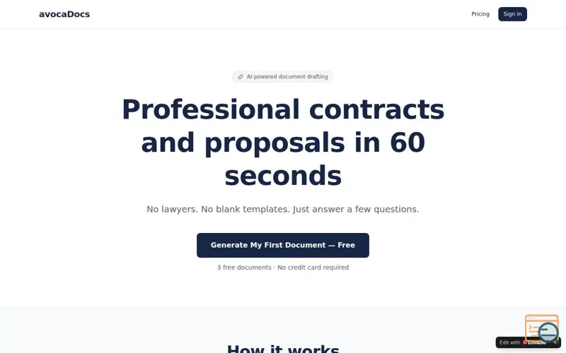 Screenshot of avocaDocs