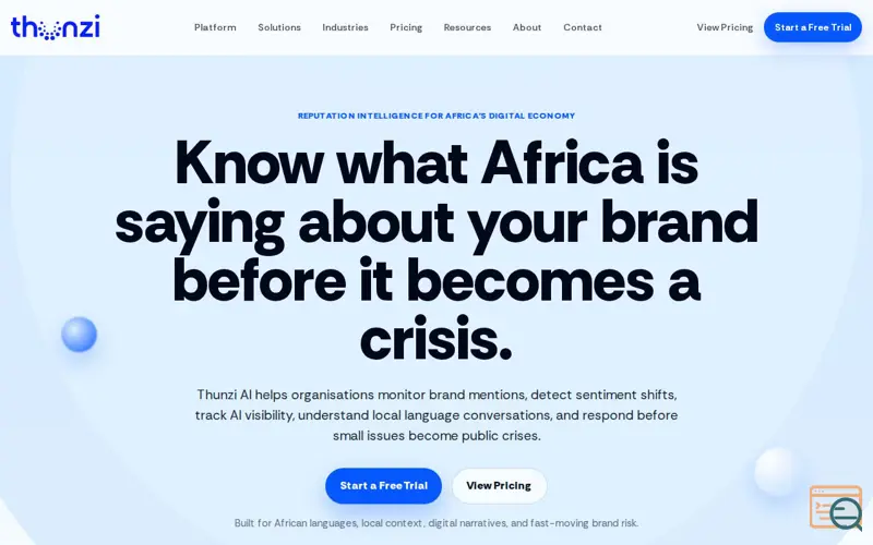 Screenshot of Thunzi AI