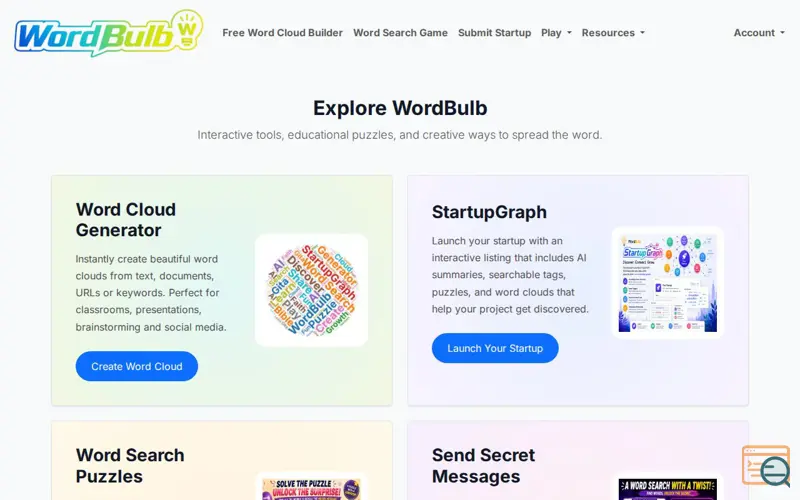 Screenshot of Wordbulb