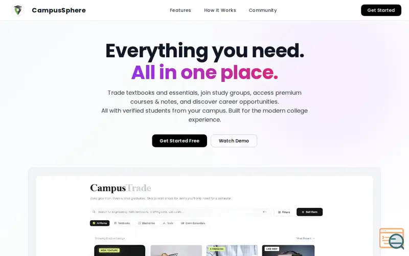 Screenshot of CampusSphere
