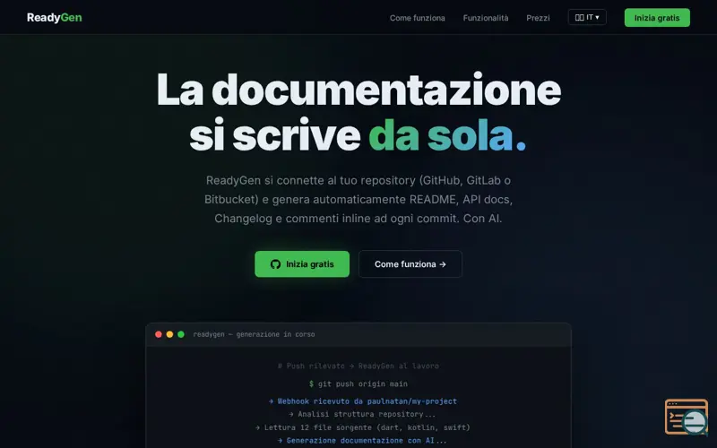 Screenshot of ReadyGen