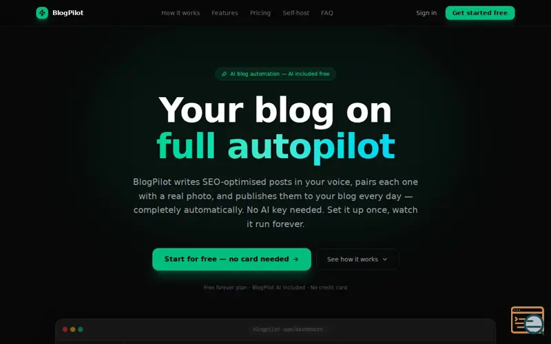 Screenshot of BlogPilot
