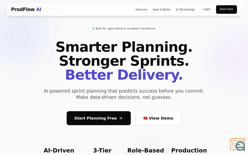 Screenshot of ProdFlow AI