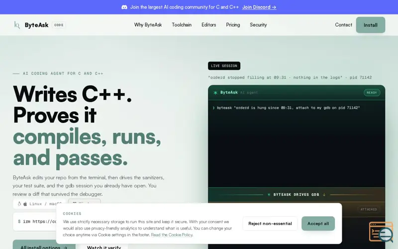 Screenshot of Byteask
