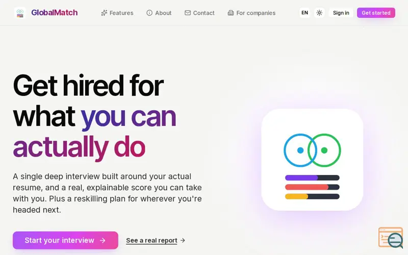 Screenshot of GlobalMatch