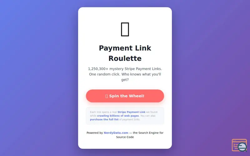Screenshot of Payment-link-roulette