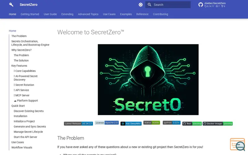 Screenshot of SecretZero