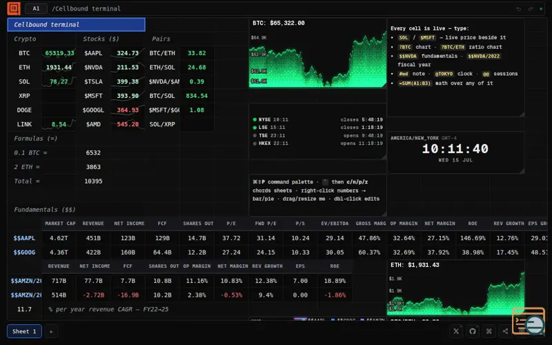 Screenshot of Cellbound Terminal