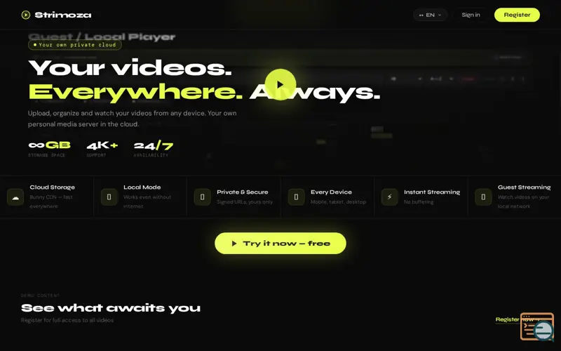 Screenshot of Strimoza