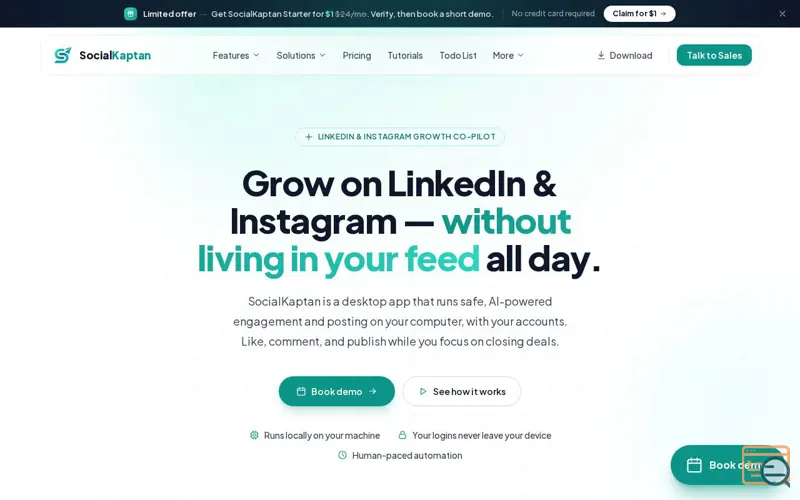 Screenshot of SocialKaptan