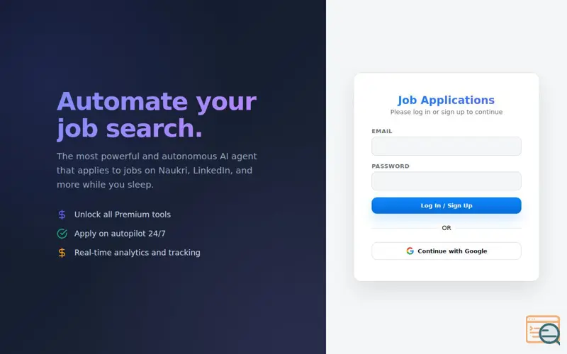 Screenshot of Handover your job finding stress