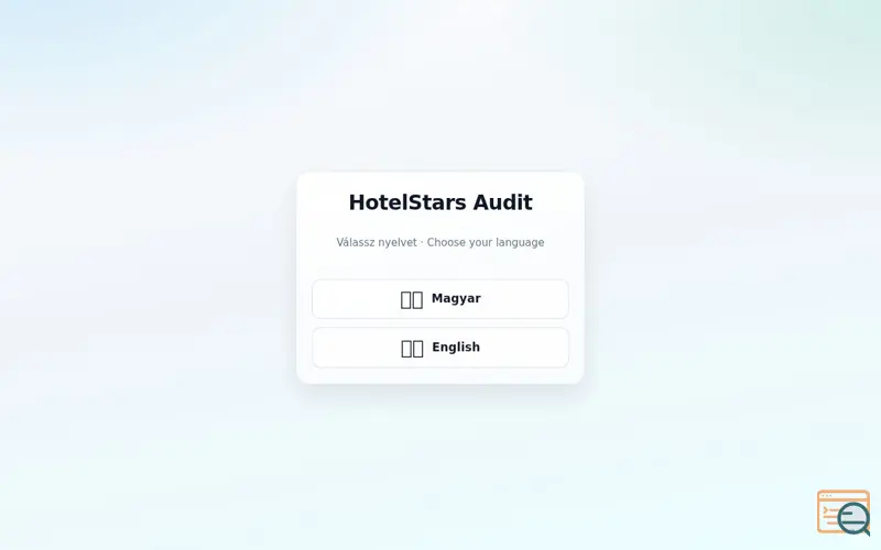 Screenshot of HotelStars Audit App
