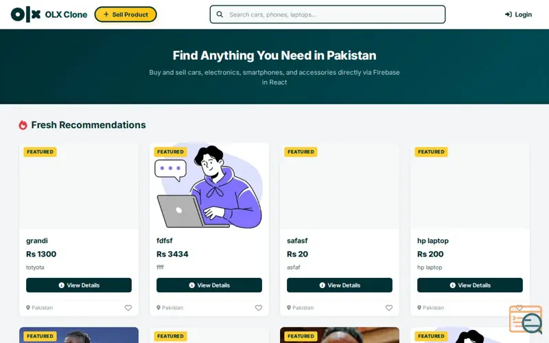 Screenshot of OLX Clone