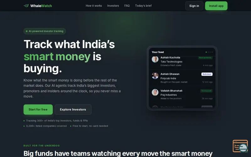 Screenshot of WhaleWatch