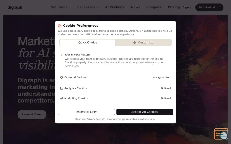 Screenshot of Digraph, a launch using Reg.ru Email