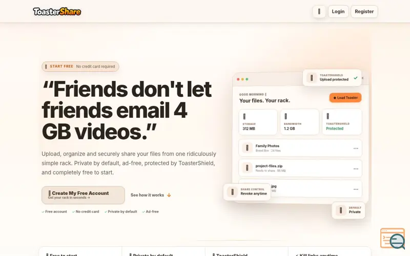 Screenshot of ToasterShare