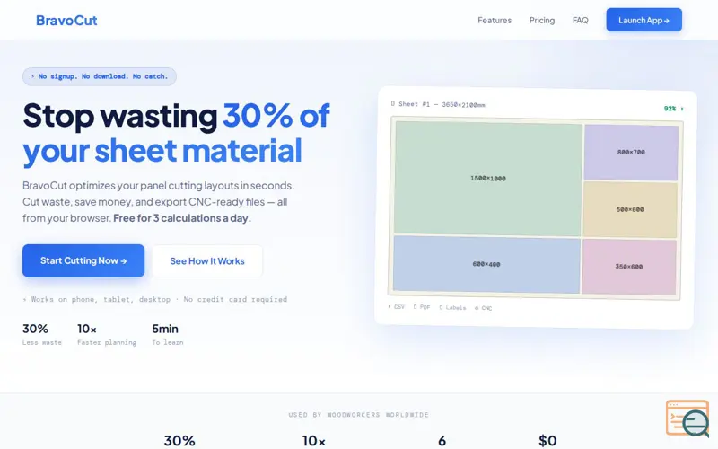 Screenshot of BravoCut