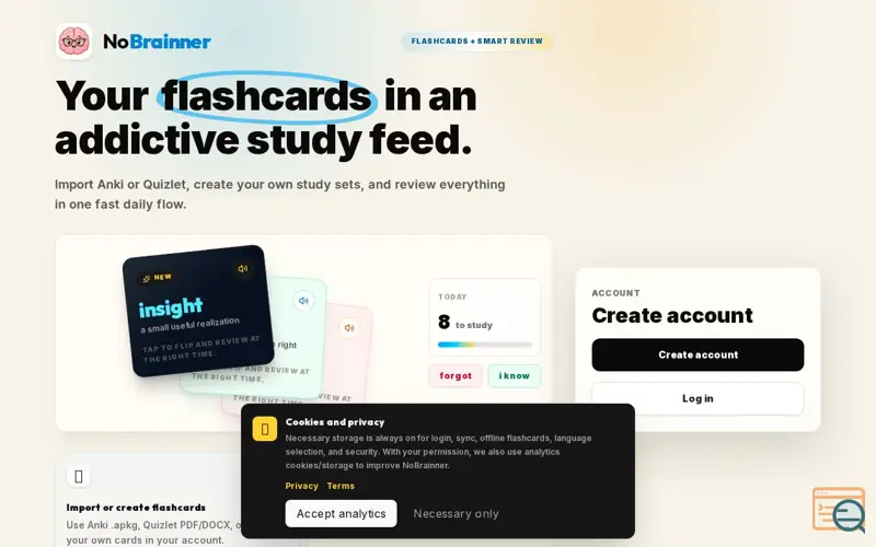 Screenshot of NoBrainner