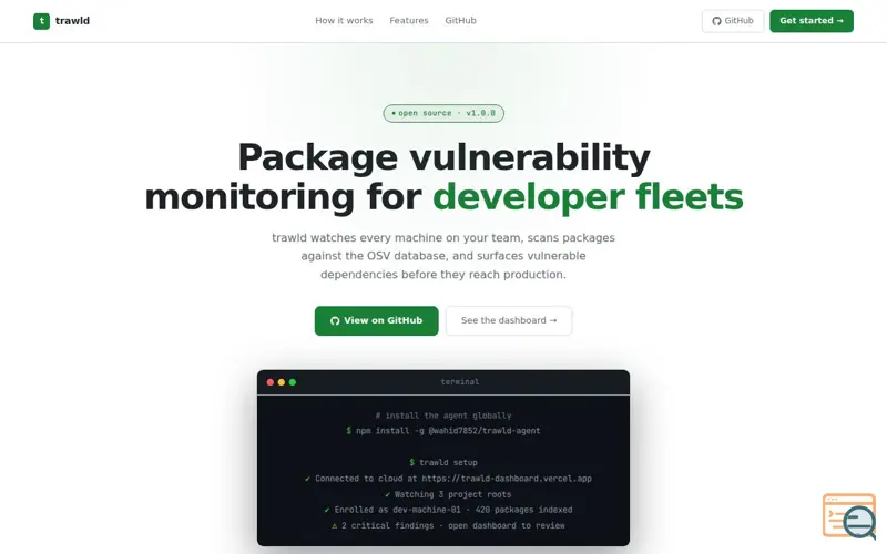 Screenshot of trawld